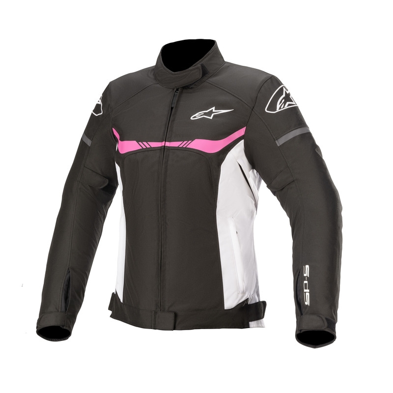 Damska kurtka motocyklowa Alpinestars Stella T-SPS Wodoodporna czarno-biało-różowa
