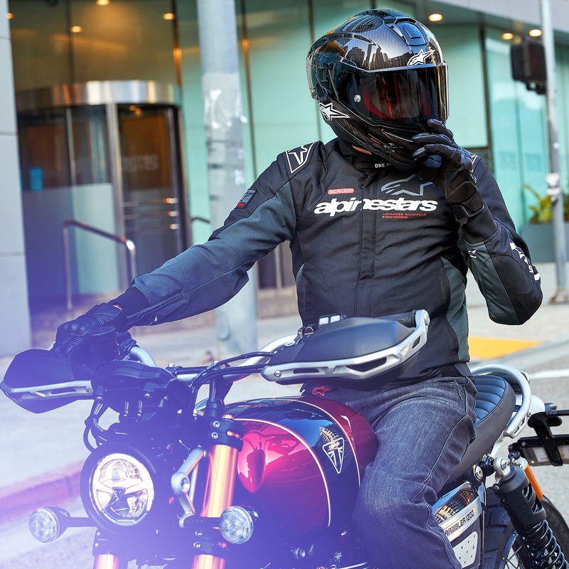 Kurtka motocyklowa Alpinestars Monza Sport w kolorze czarno-szaro-czerwono-białym