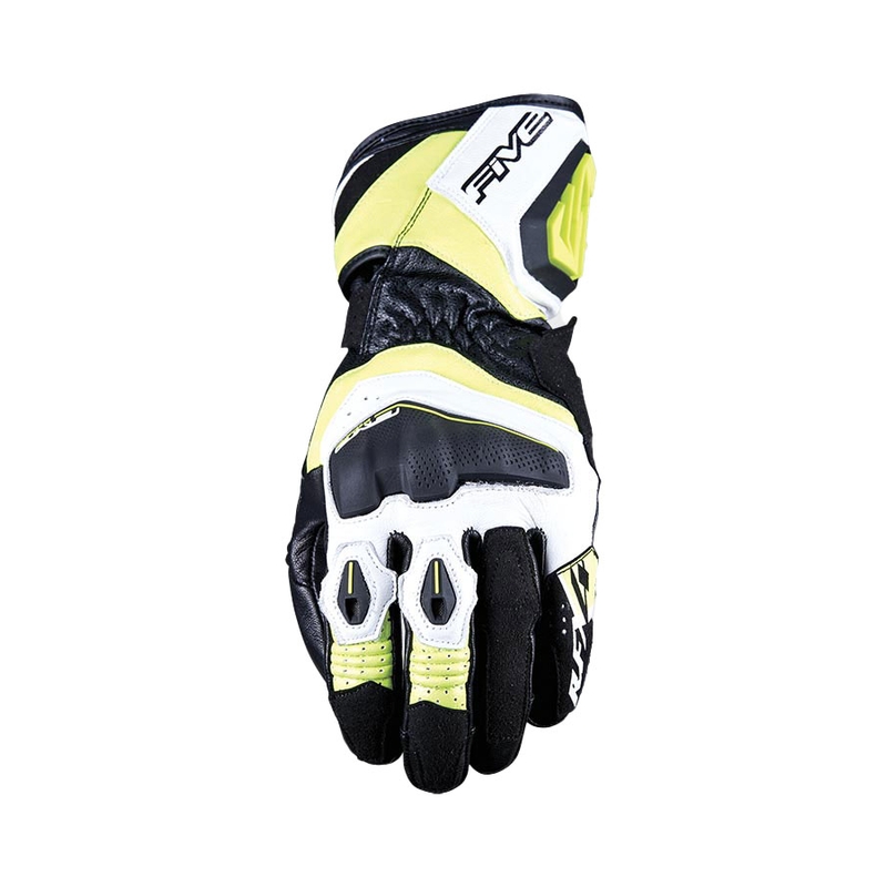 Rękawiczki motocyklowe FIVE RFX4 EVO biało-fluo żółte