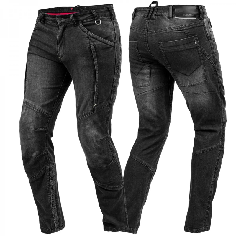 Czarne jeansy motocyklowe Shima Ghost