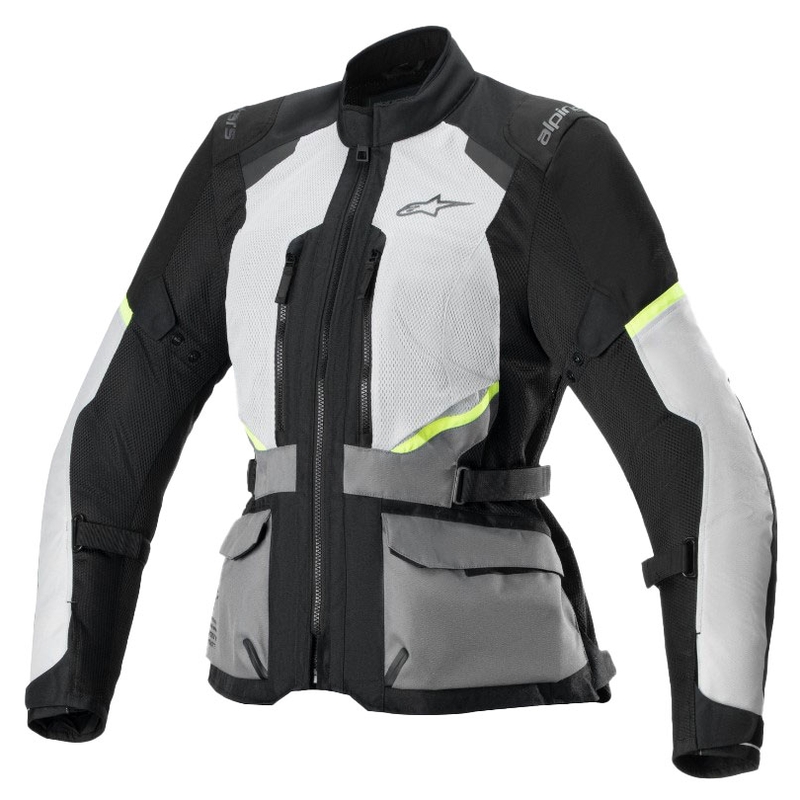 Damska kurtka motocyklowa Alpinestars Stella Andes Air Drystar Jasnoszara-Dark Szaro-Czarna-Fluo Żółta