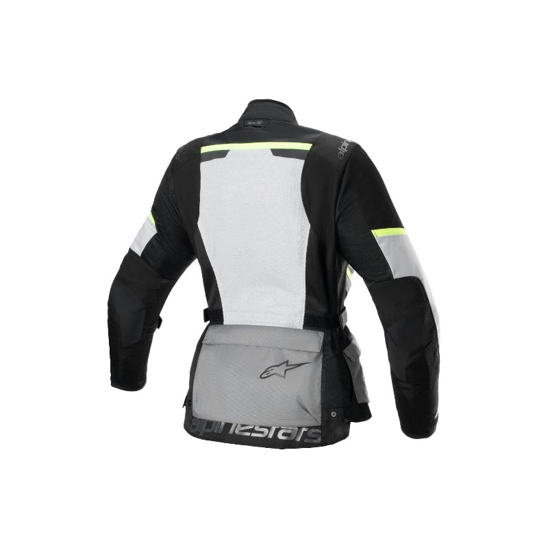 Damska kurtka motocyklowa Alpinestars Stella Andes Air Drystar Jasnoszara-Dark Szaro-Czarna-Fluo Żółta