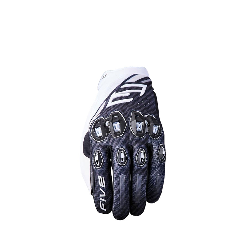 Rękawice motocyklowe Five Stunt Evo2 fibre czarno-białe