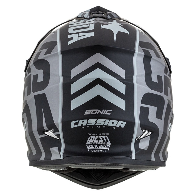 Dziecięcy kask motocrossowy Cassida Cross Cup Sonic Junior matowo szaro-czarny