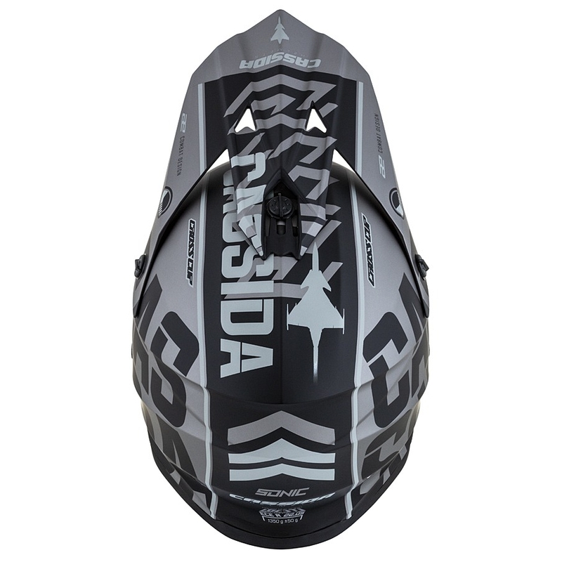 Dziecięcy kask motocrossowy Cassida Cross Cup Sonic Junior matowo szaro-czarny