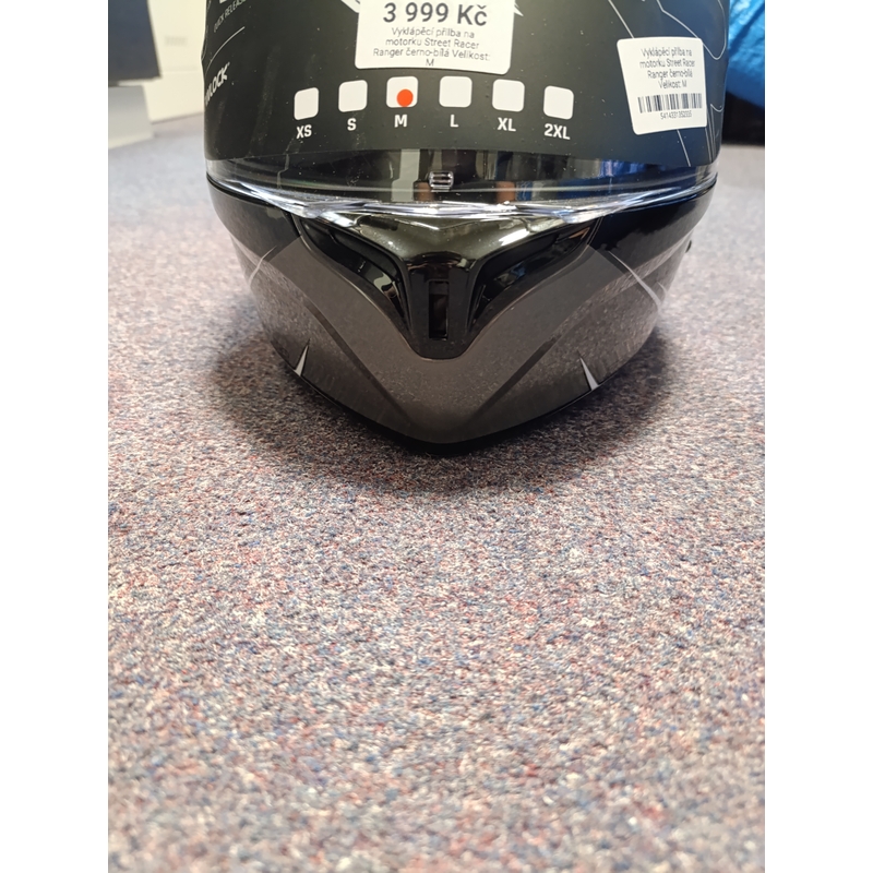 Kask motocyklowy składany Street Racer Ranger czarno-biały - II. jakość
