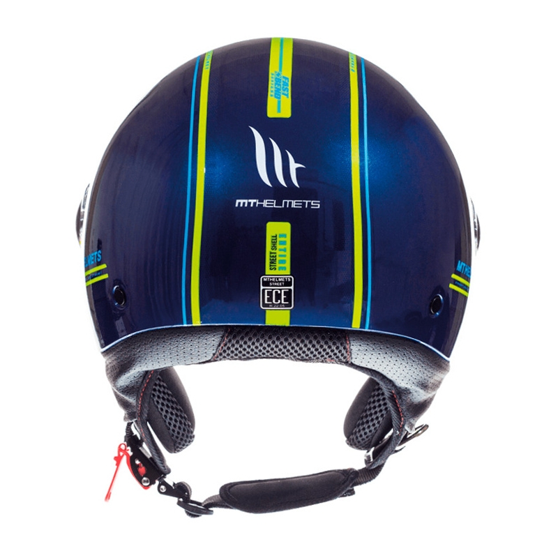 Otwarty kask motocyklowy MT Street Entire niebiesko-fluo żółta wyprzedaż