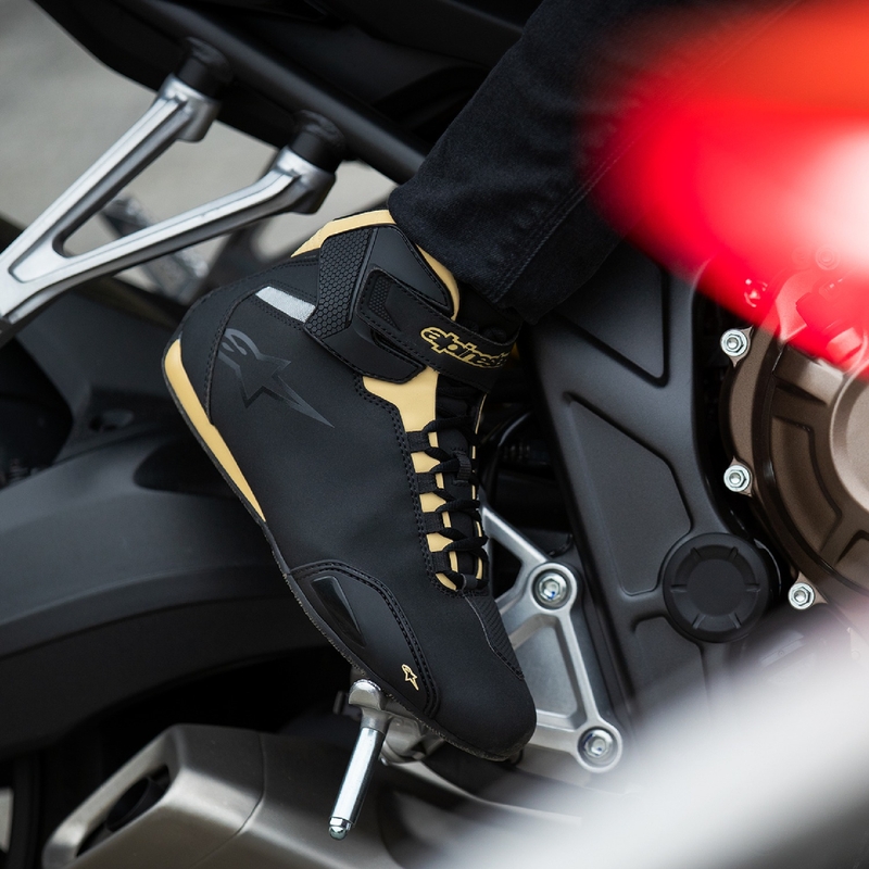 Damskie buty motocyklowe Alpinestars Stella Sektor czarno-szampańskie