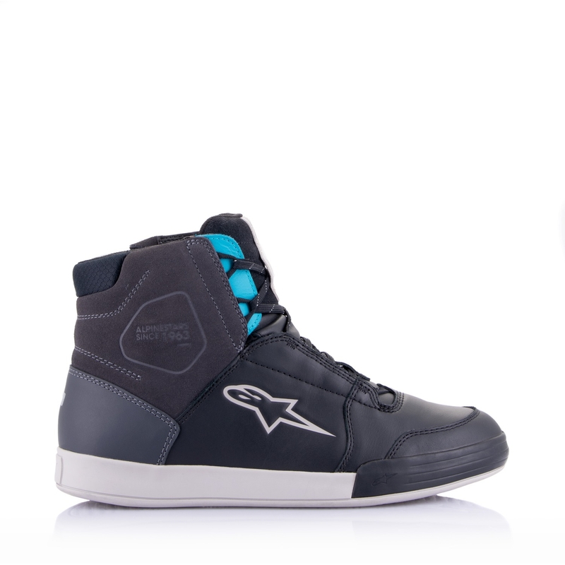 Damskie buty motocyklowe Alpinestars Stella Chrome Drystar czarno-szaro-niebieskie
