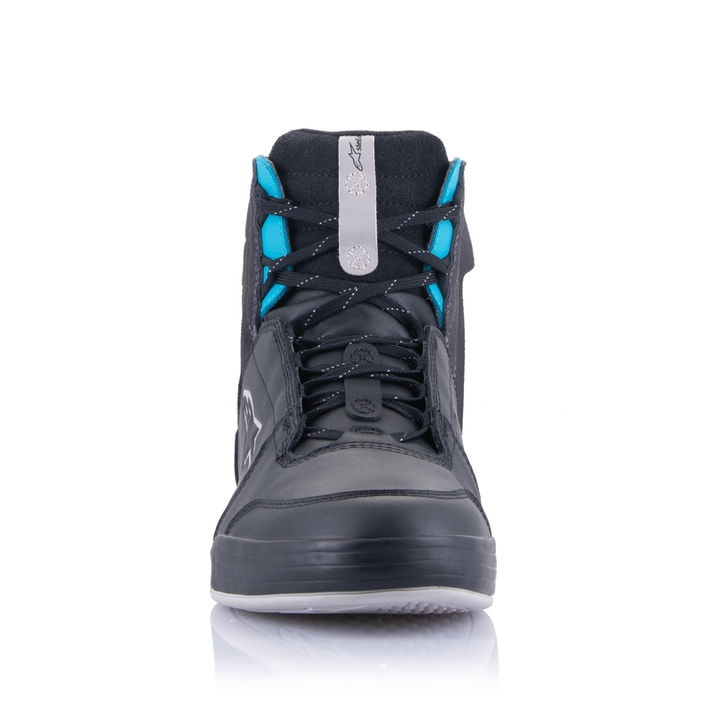 Damskie buty motocyklowe Alpinestars Stella Chrome Drystar czarno-szaro-niebieskie