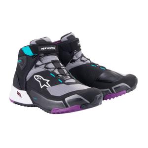 Damskie buty motocyklowe Alpinestars Stella CR-X Drystar Czarno-Szary-Fioletowo-Turkusowe