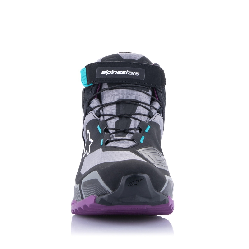 Damskie buty motocyklowe Alpinestars Stella CR-X Drystar Czarno-Szary-Fioletowo-Turkusowe