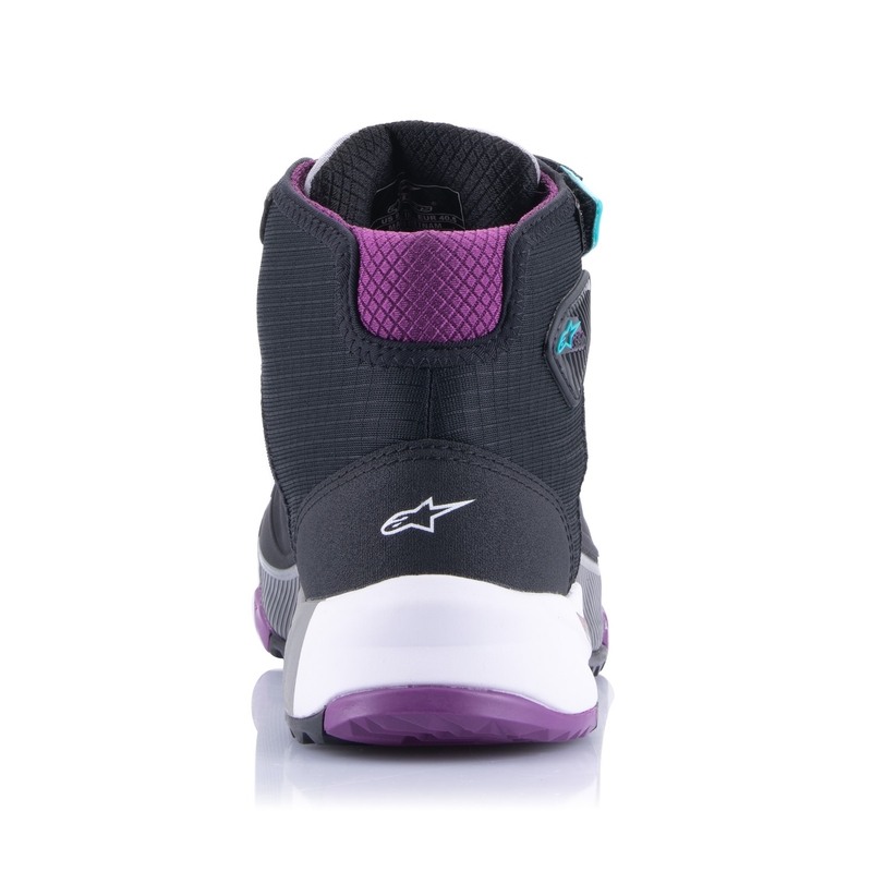 Damskie buty motocyklowe Alpinestars Stella CR-X Drystar Czarno-Szary-Fioletowo-Turkusowe