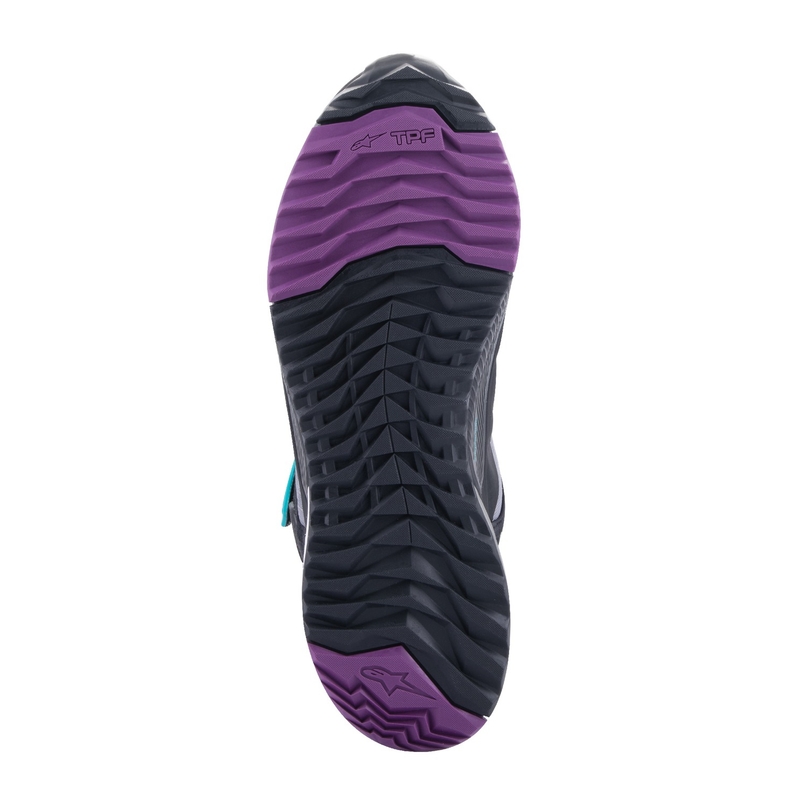 Damskie buty motocyklowe Alpinestars Stella CR-X Drystar Czarno-Szary-Fioletowo-Turkusowe