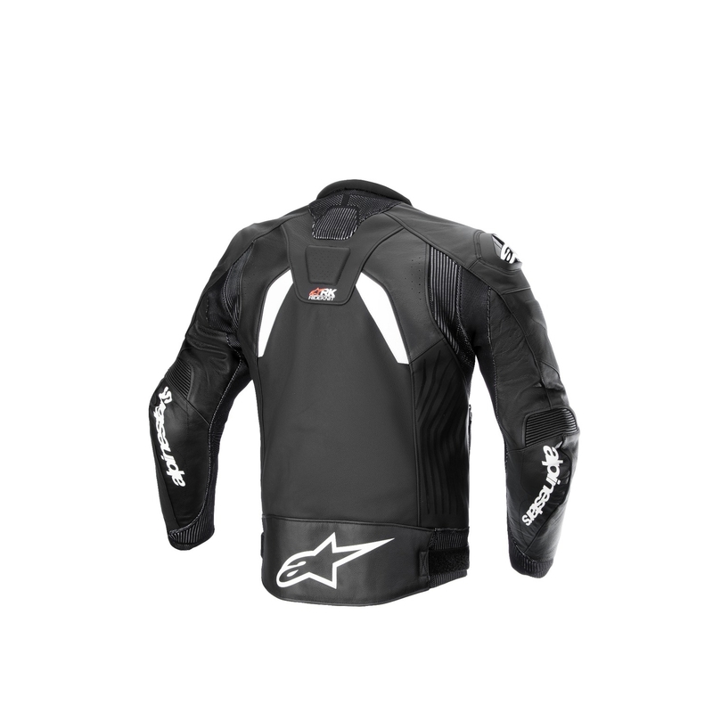 Skórzana kurtka motocyklowa Alpinestars GP Plus R 4 Rideknit w kolorze czarno-białym