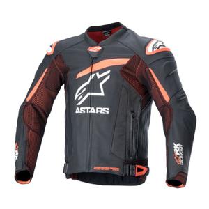 Skórzana kurtka motocyklowa Alpinestars GP Plus R 4 Rideknit czarno-fluo czerwono-biała