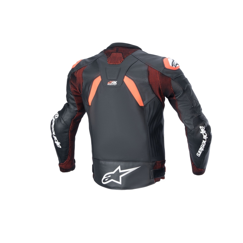 Skórzana kurtka motocyklowa Alpinestars GP Plus R 4 Rideknit czarno-fluo czerwono-biała