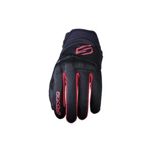 Rękawiczki motocyklowe FIVE Globe EVO czarno-czerwone