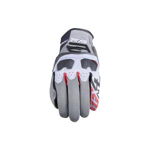 Rękawiczki motocyklowe FIVE TFX4 szaro-czerwone