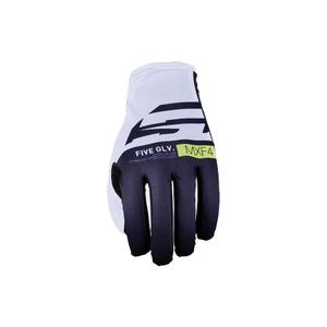Rękawiczki motocrossowe FIVE MXF4 biało-niebiesko-fluo żółte
