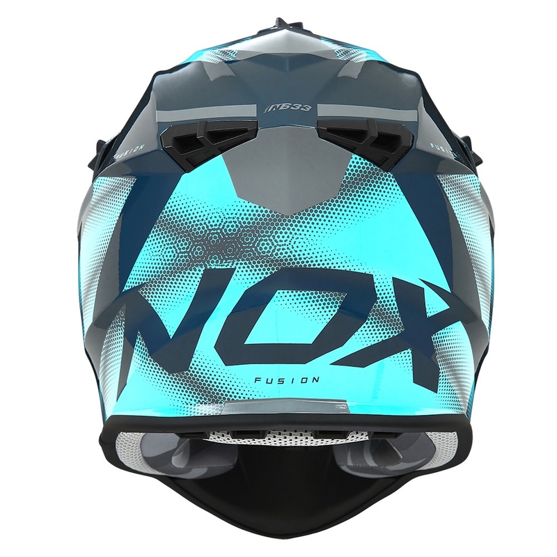 Kask motocrossowy NOX N633 fluo niebiesko-szary
