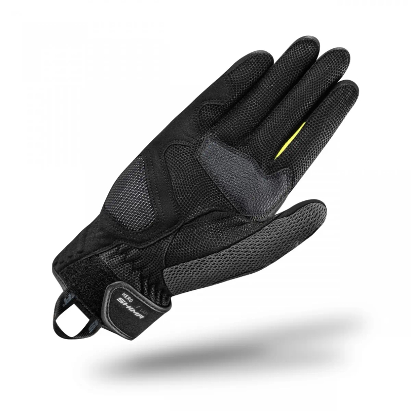 Damskie rękawiczki motocyklowe Shima Hero czarno-fluo żółte