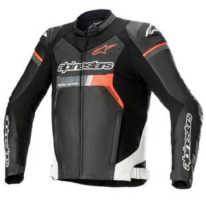 Skórzana kurtka motocyklowa Alpinestars GP Force Airflow w kolorze czarno-biało-fluoczerwonym