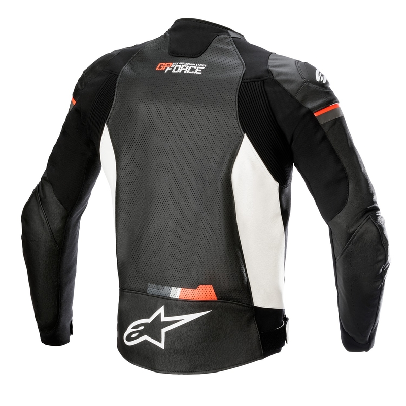 Skórzana kurtka motocyklowa Alpinestars GP Force Airflow w kolorze czarno-biało-fluoczerwonym