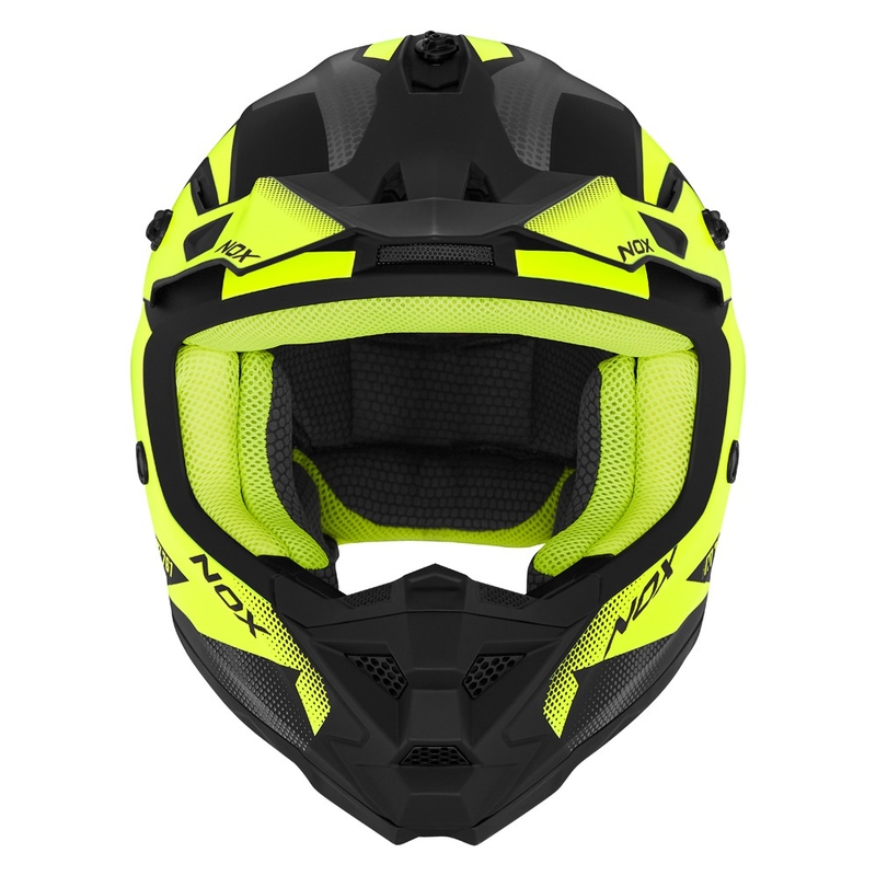 Dziecięcy kask motocrossowy NOX N761 MX fluo żółto-czarno-szary