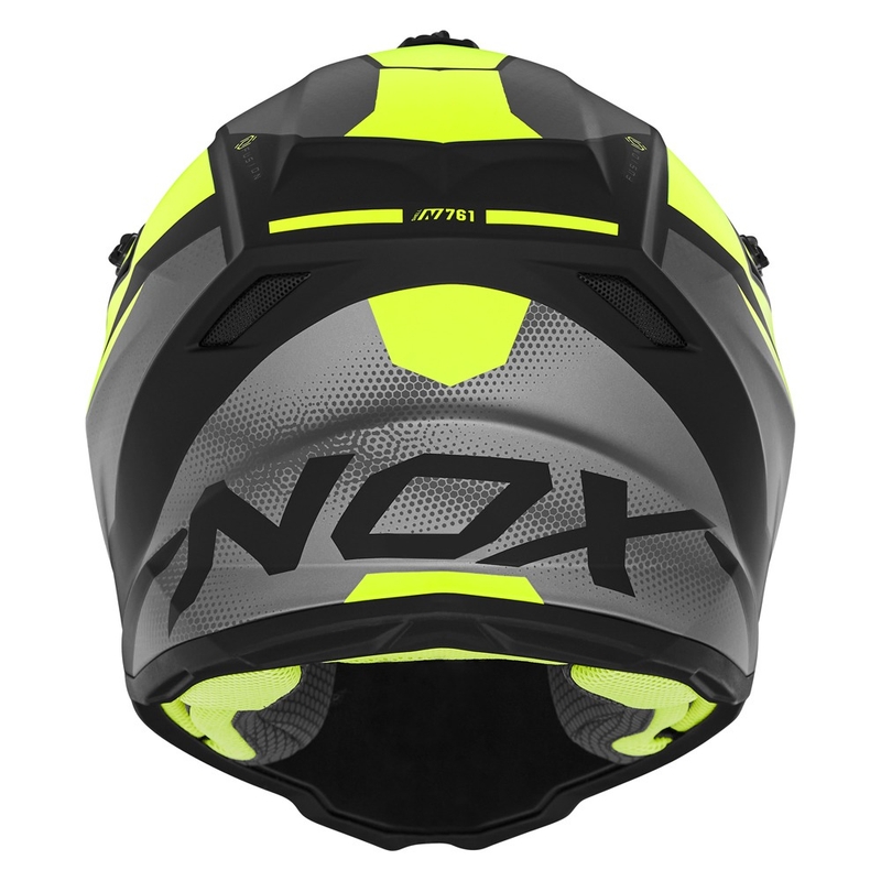 Dziecięcy kask motocrossowy NOX N761 MX fluo żółto-czarno-szary