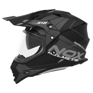 Kask enduro NOX N312 Drone matowy czarno-szary