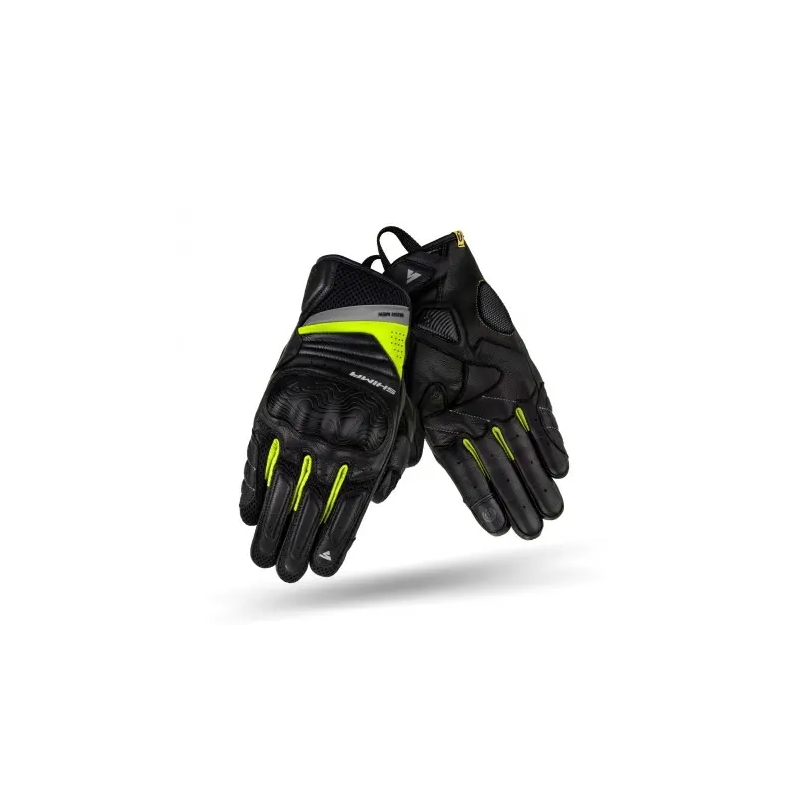Rękawiczki motocyklowe Shima Rush w kolorze czarno-fluo żółtym