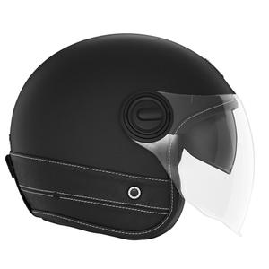 Kask motocyklowy otwarty NOX PREMIUM Heritage, czarny, skórzany
