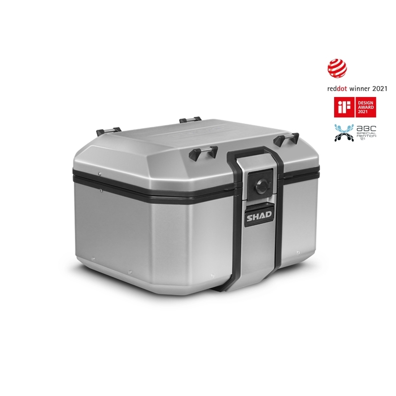 Complete set of SHAD TERRA TR40 adventure saddlebags and SHAD TERRA aluminium 48L topcase, including mounting kit SHAD Harley Davidson Pan America 1250