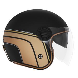 Kask motocyklowy otwarty NOX PREMIUM Heritage matowo-czarno-złoty