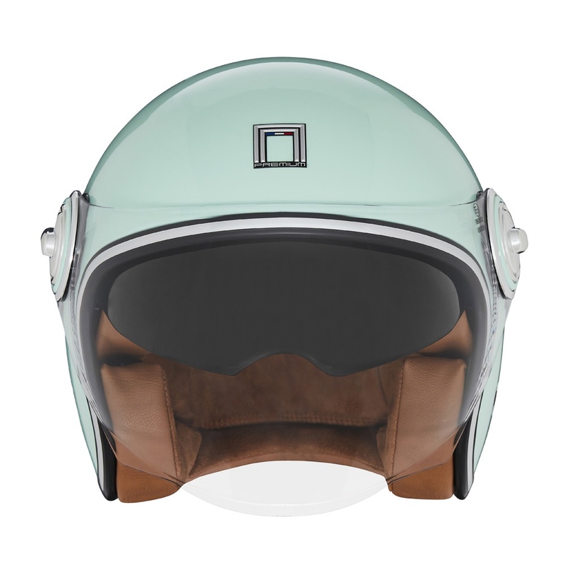 Kask motocyklowy otwarty NOX PREMIUM Heritage pastelowo zielony