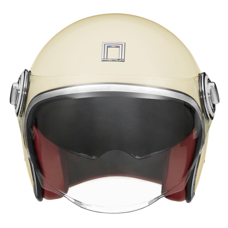 Kask motocyklowy NOX PREMIUM Heritage otwarty, kremowo-biały