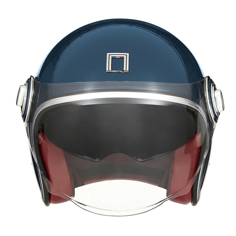 Kask motocyklowy NOX PREMIUM Heritage otwarty, naftowy niebieski