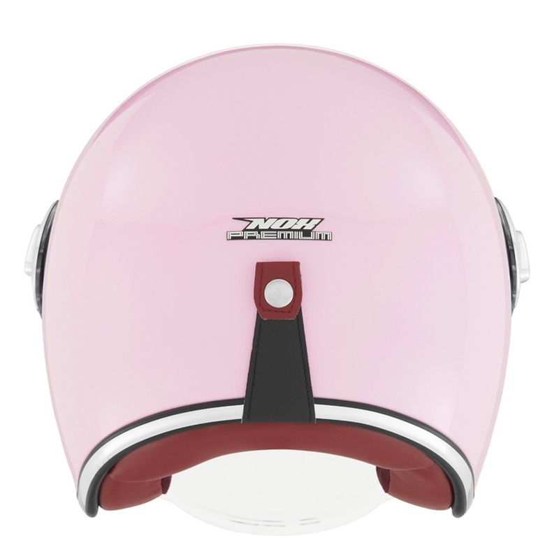 Kask motocyklowy otwarty NOX PREMIUM Heritage w kolorze pastelowego różu