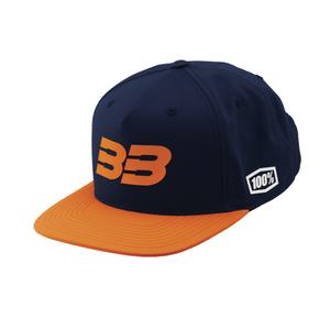 Czapka 100% BB33 Snapback niebiesko-pomarańczowa