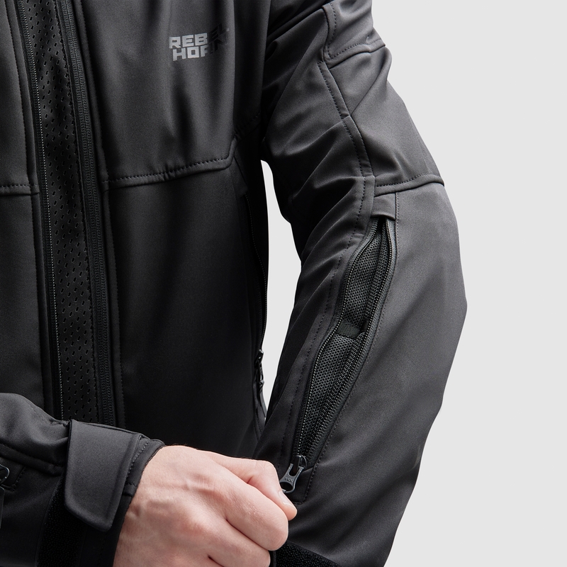 Kurtka motocyklowa Softshell Rebelhorn Slash w kolorze czarnym
