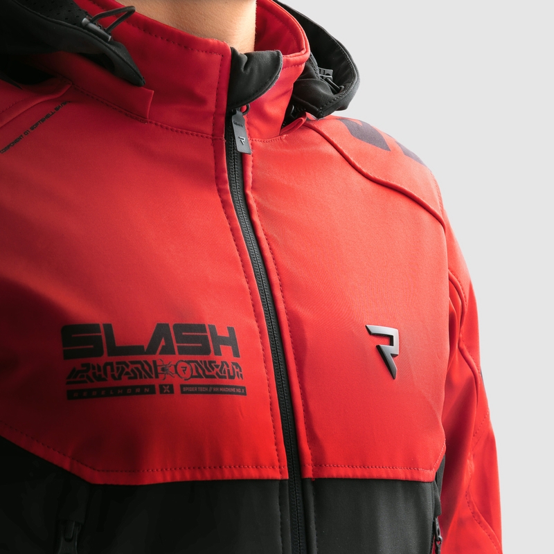 Kurtka motocyklowa typu softshell Rebelhorn Slash czarno-czerwona