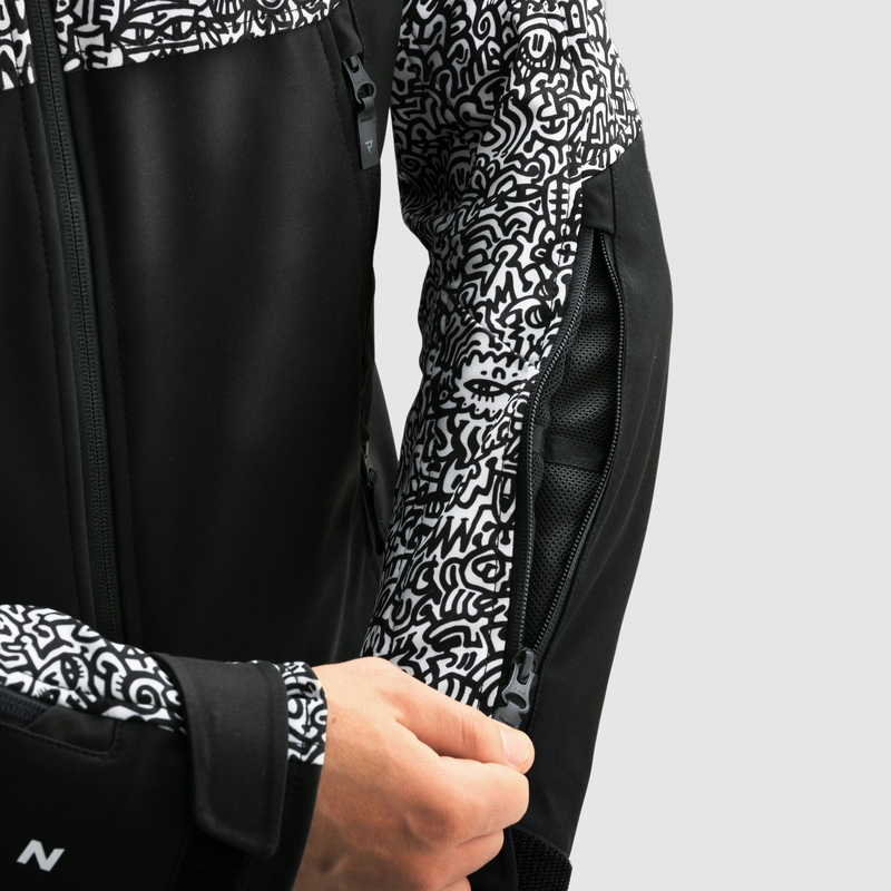 Kurtka motocyklowa typu softshell Rebelhorn Slash Noriaki w kolorze czarno-białym
