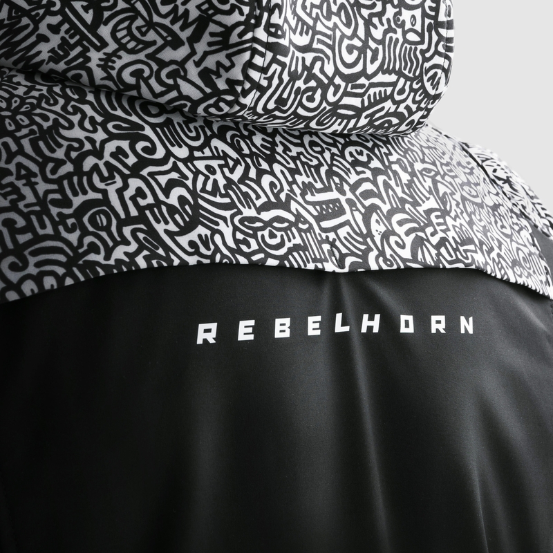 Kurtka motocyklowa typu softshell Rebelhorn Slash Noriaki w kolorze czarno-białym