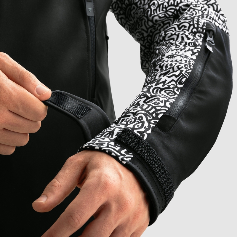 Kurtka motocyklowa typu softshell Rebelhorn Slash Noriaki w kolorze czarno-białym
