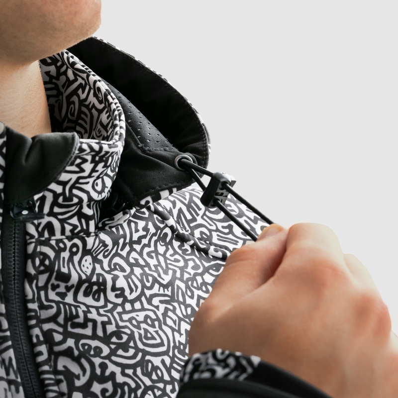 Kurtka motocyklowa typu softshell Rebelhorn Slash Noriaki w kolorze czarno-białym