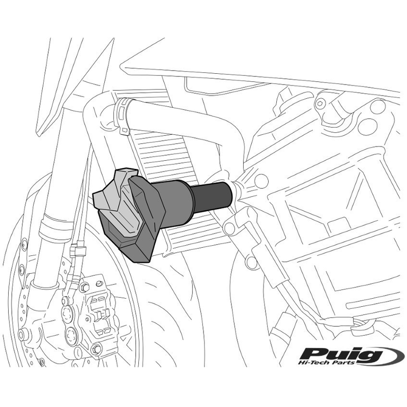 Frame sliders PUIG R19 black with grey rubber