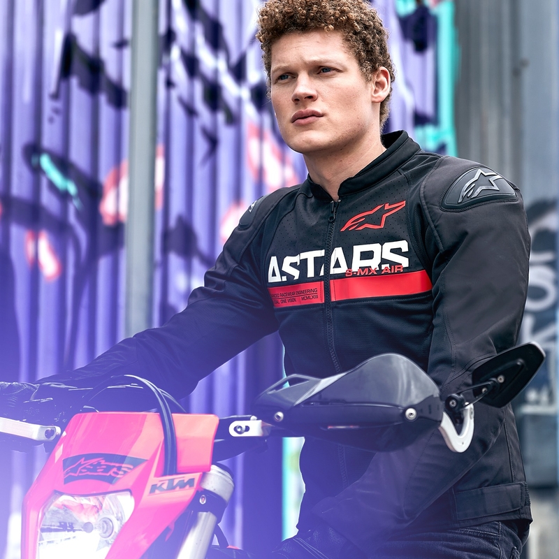 Kurtka motocyklowa Alpinestars SMX Air w kolorze czarno-fluo-czerwonym