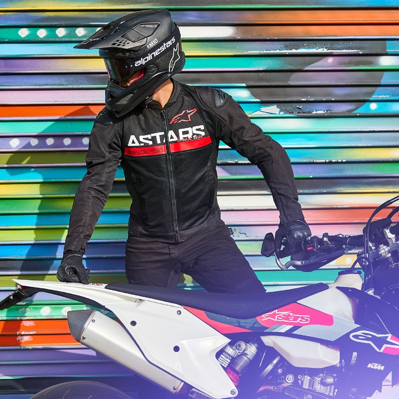Kurtka motocyklowa Alpinestars SMX Air w kolorze czarno-fluo-czerwonym
