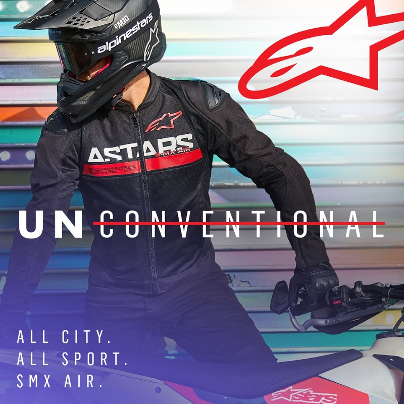 Kurtka motocyklowa Alpinestars SMX Air w kolorze czarno-fluo-czerwonym